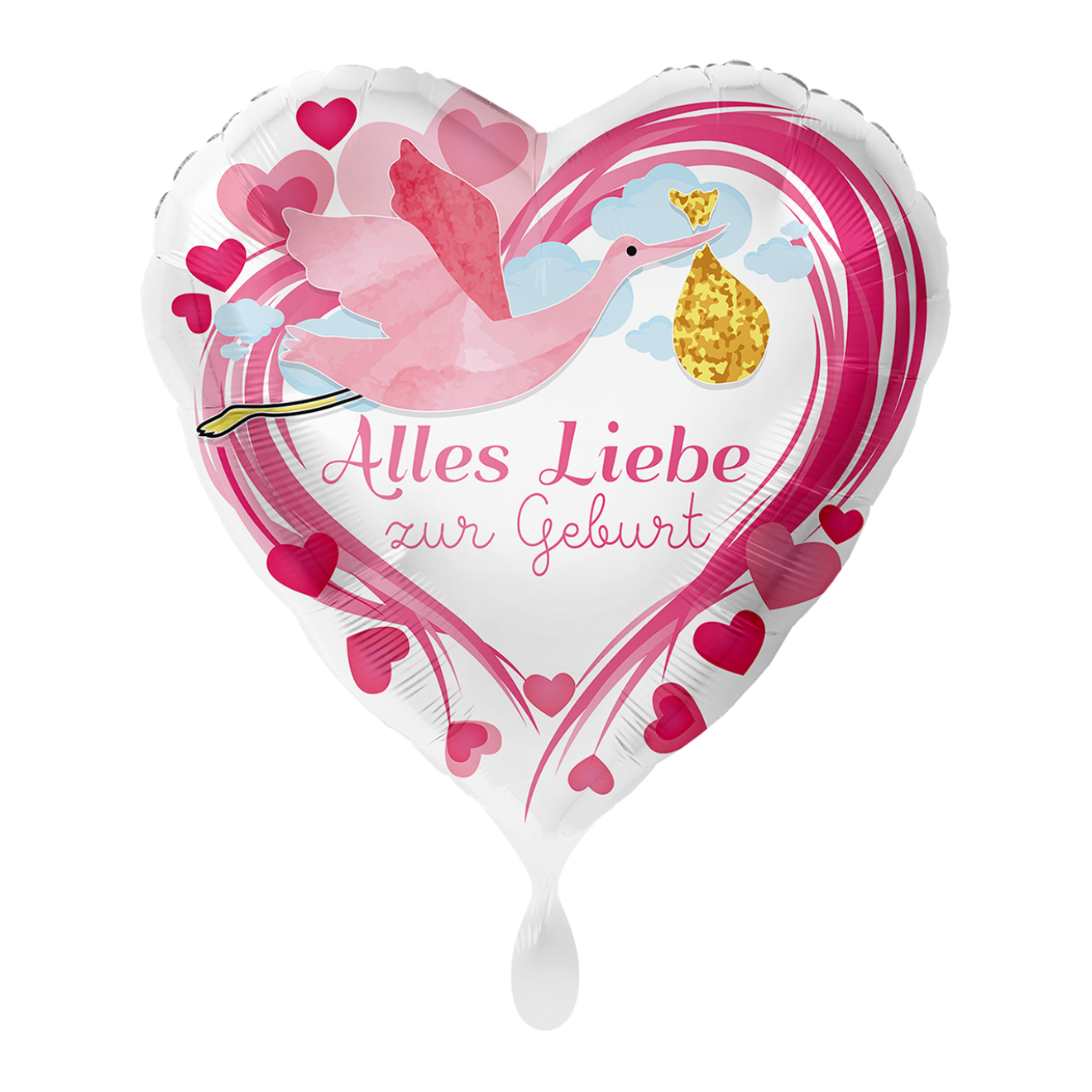 Folienballon Türkisches Auge Masallah Pink, Folienballon mit Helium zur  Geburt eines Mädchens