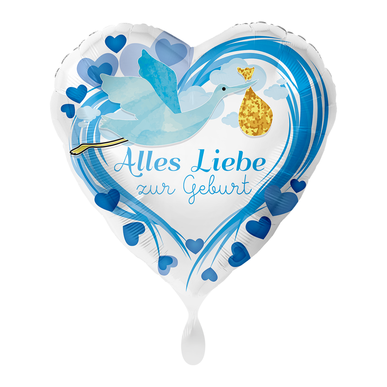 1 Ballon - Alles Liebe zur Geburt Blau