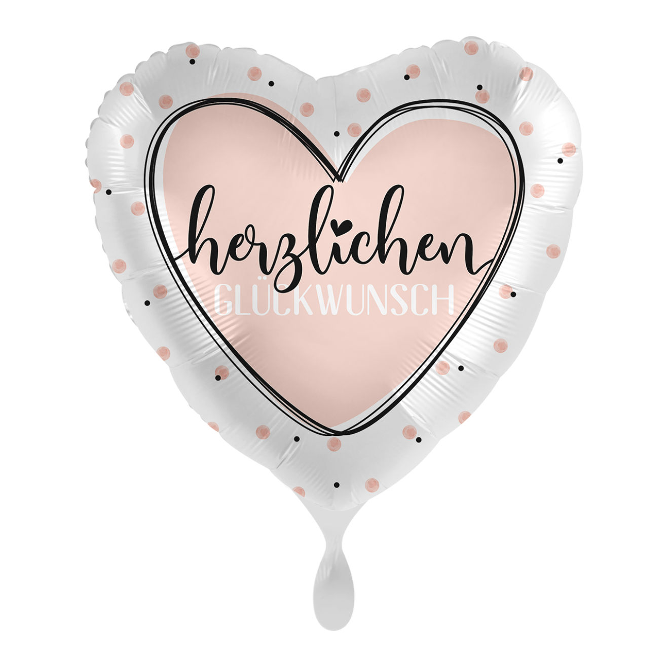 1 Ballon - Glossy Heart Herzlichen Glückwunsch