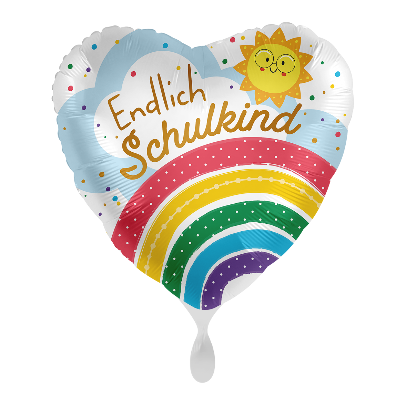 1 Ballon - Endlich Schulkind Regenbogen