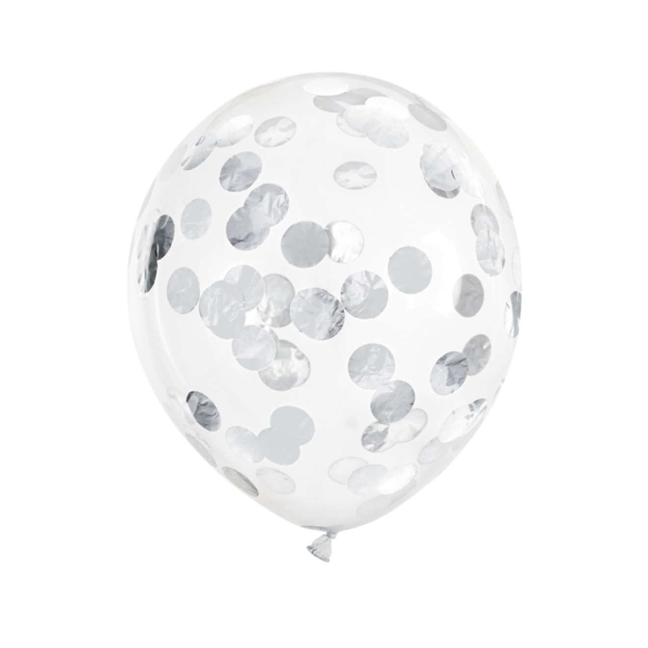 6 Konfettiballons - Ø 30cm - Dotty - Silber