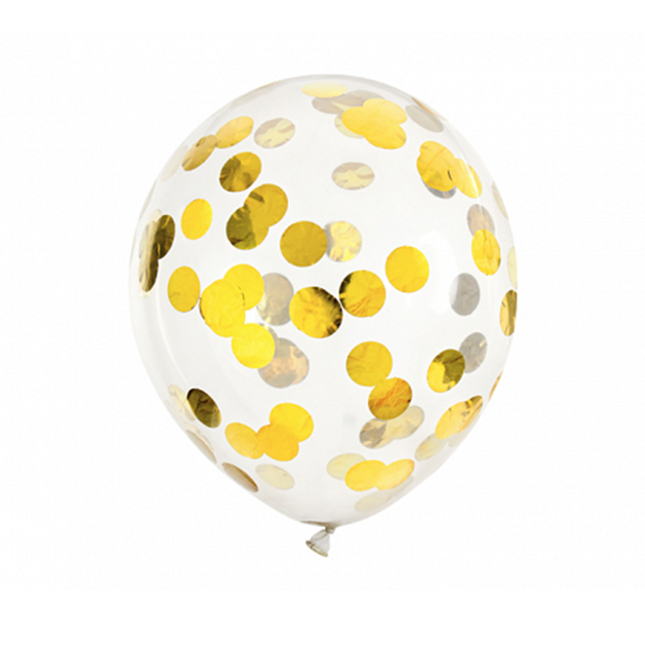 6 Konfettiballons - Ø 30cm - Dotty - Gold