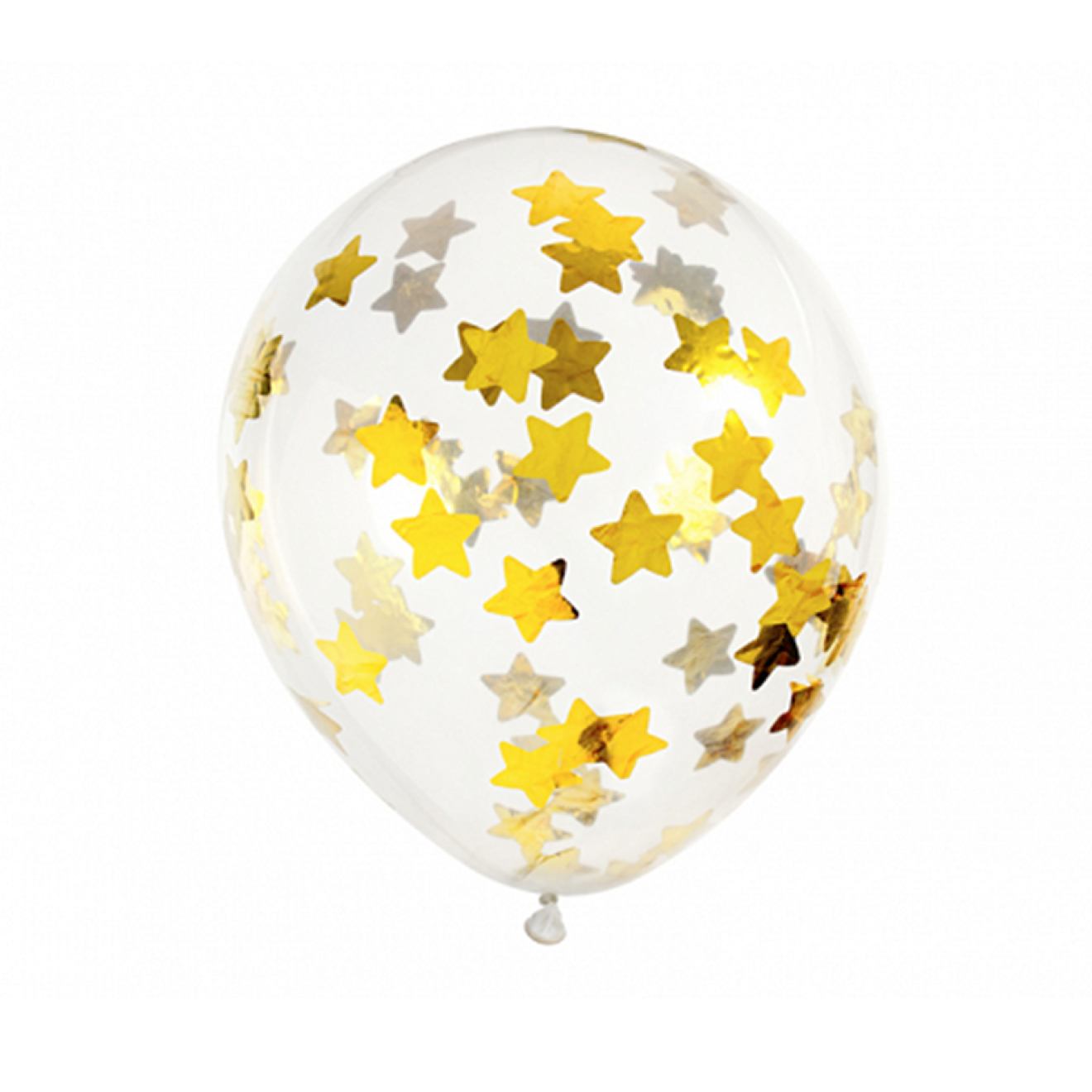 6 Konfettiballons - Ø 30cm - Stars - Gold