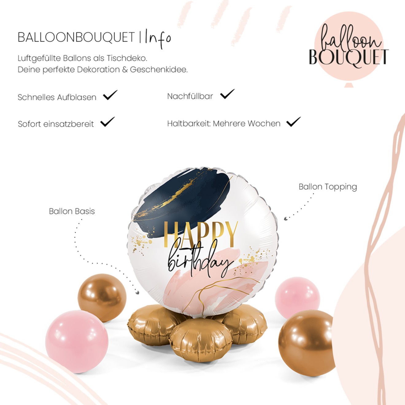 1 Balloon Bouquet - Modern Birthday Vibes - ENG