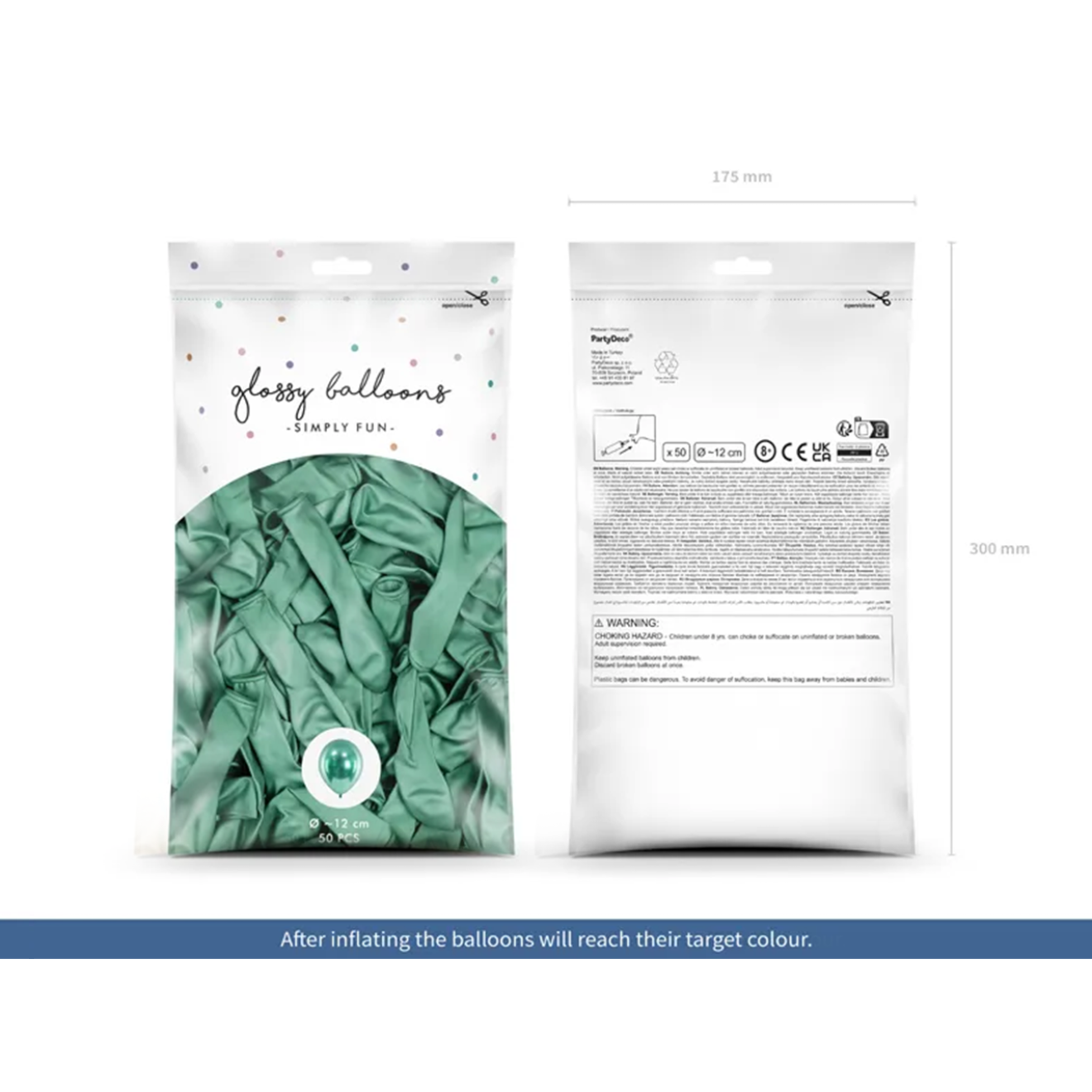 50 Miniballons - Ø 12cm - Glossy - Grün