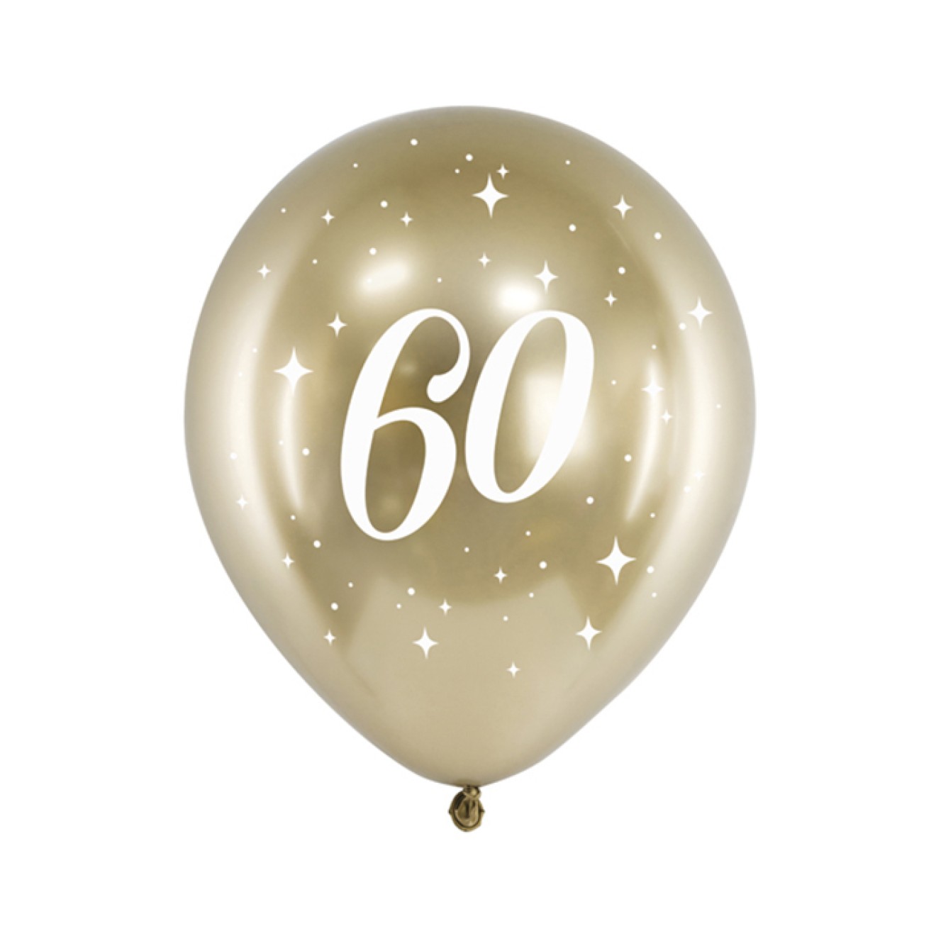 6 Motivballons - Ø 30cm - Glossy Gold - 60