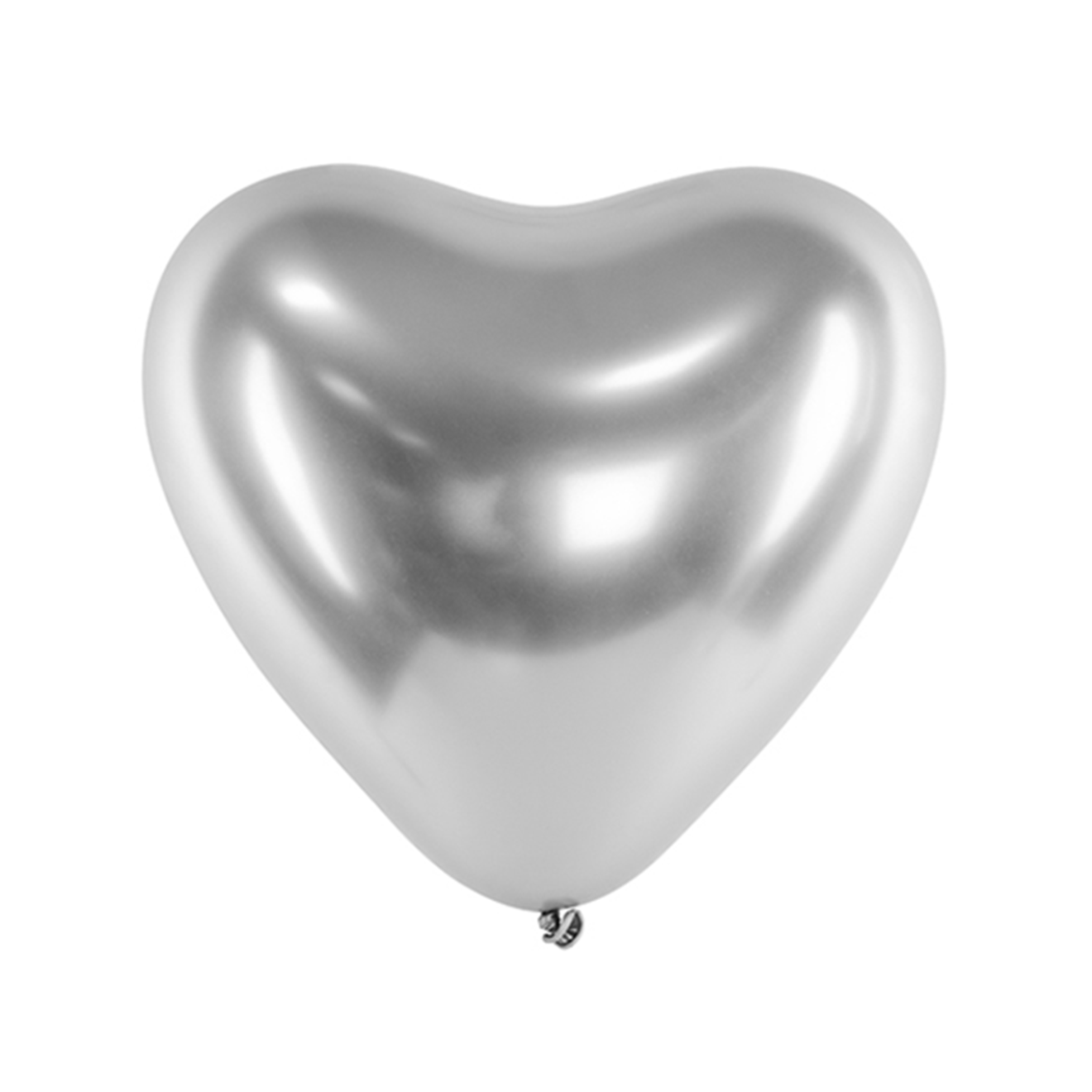 50 Herzballons - Ø 27cm - Glossy - Silber