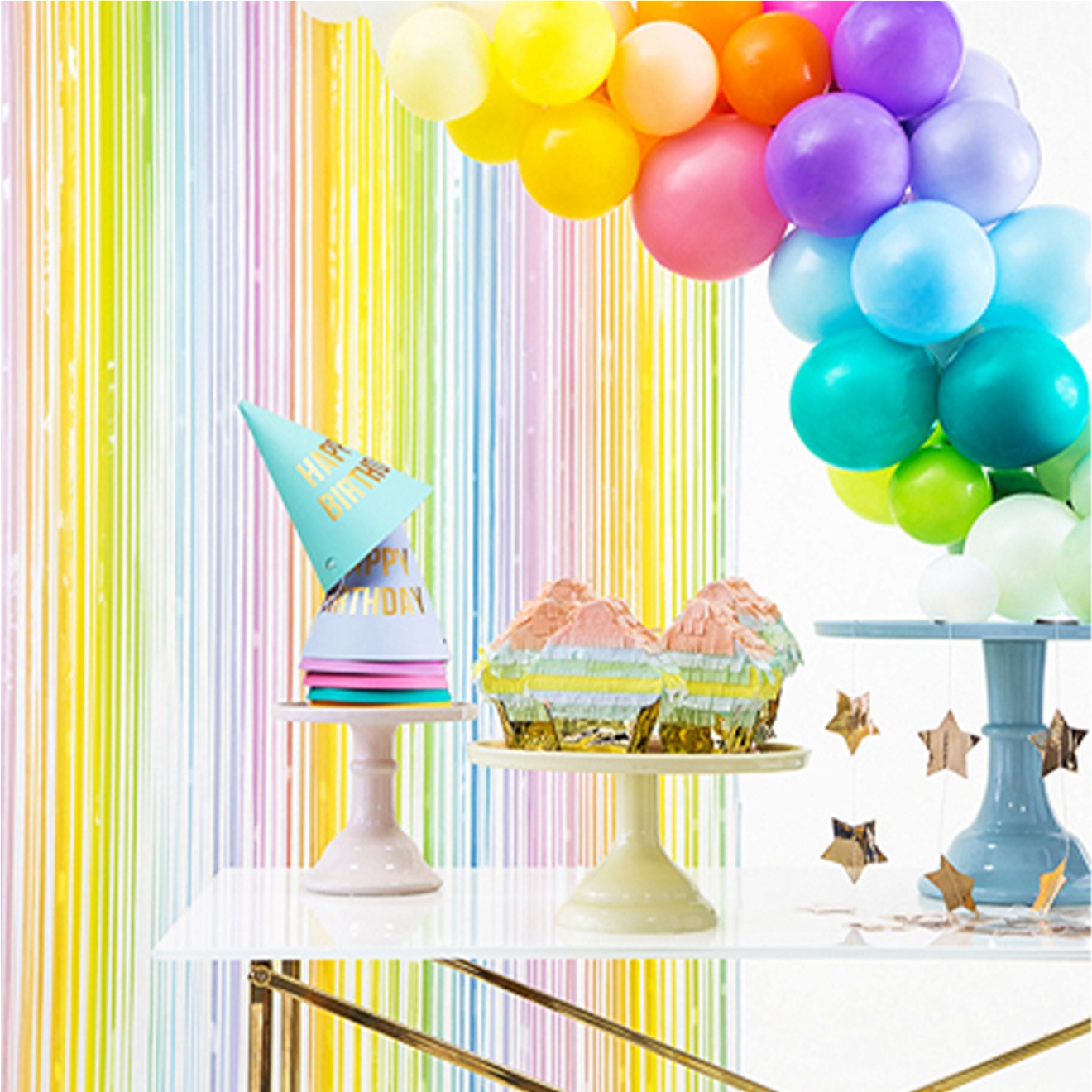 1 Glittervorhang - 1,95m - Bunt