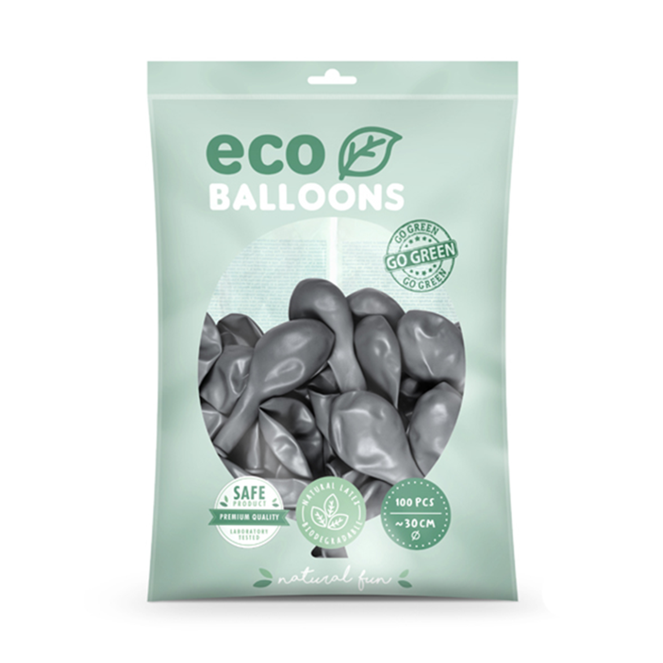 100 ECO-Luftballons - Ø 30cm - Metallic - Silver