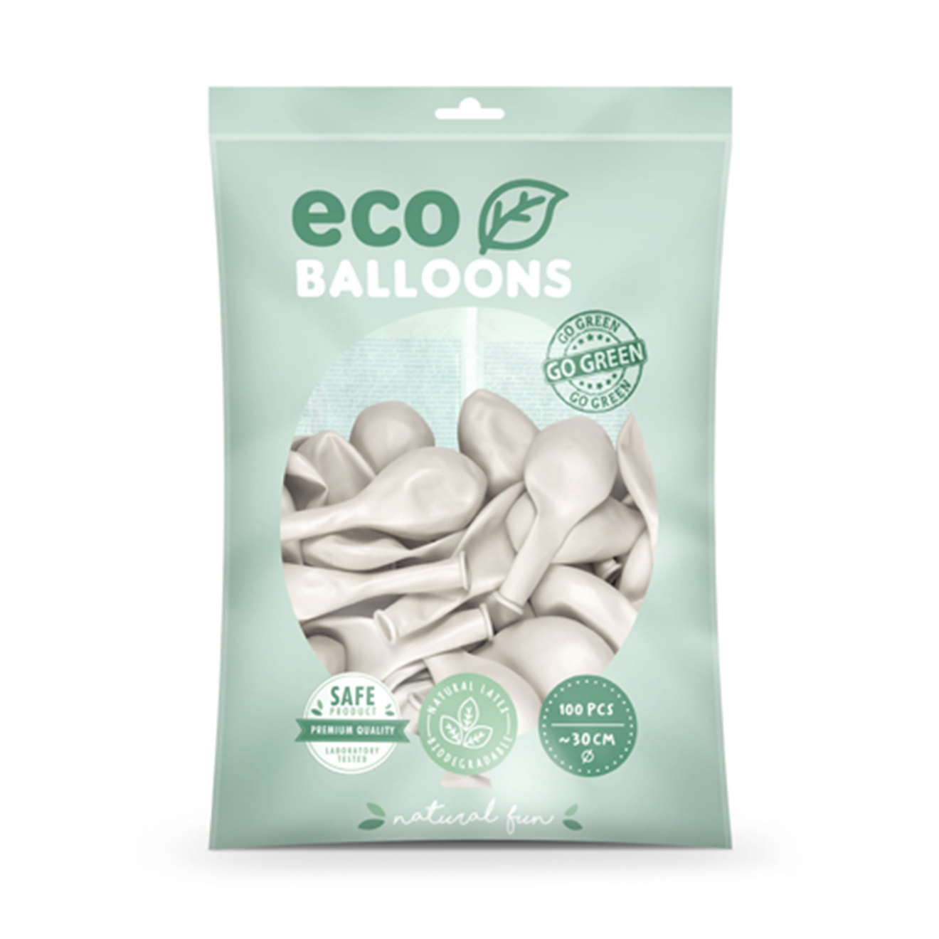 100 ECO-Luftballons - Ø 30cm - Metallic - Pearl