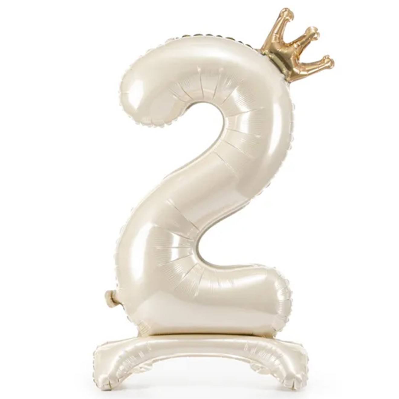 1 Ballon XXL mit Standfuß - Zahl 2 - Light Cream