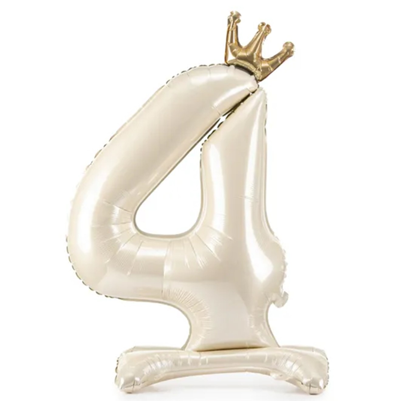 1 Ballon XXL mit Standfuß - Zahl 4 - Light Cream