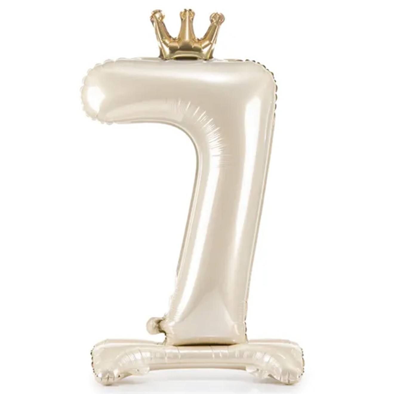 1 Ballon XXL mit Standfuß - Zahl 7 - Light Cream