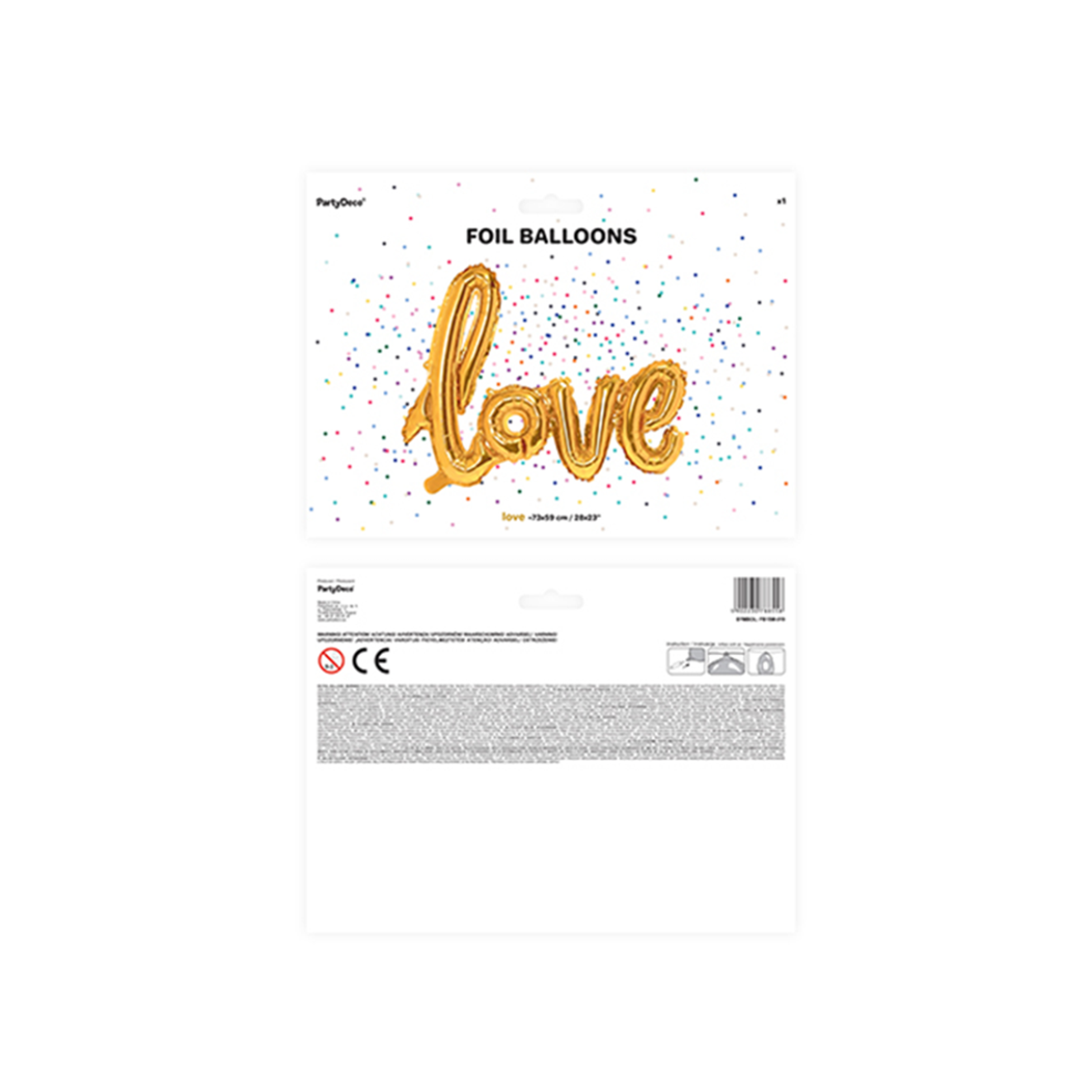 1 Ballon - Schriftzug - Love - Gold