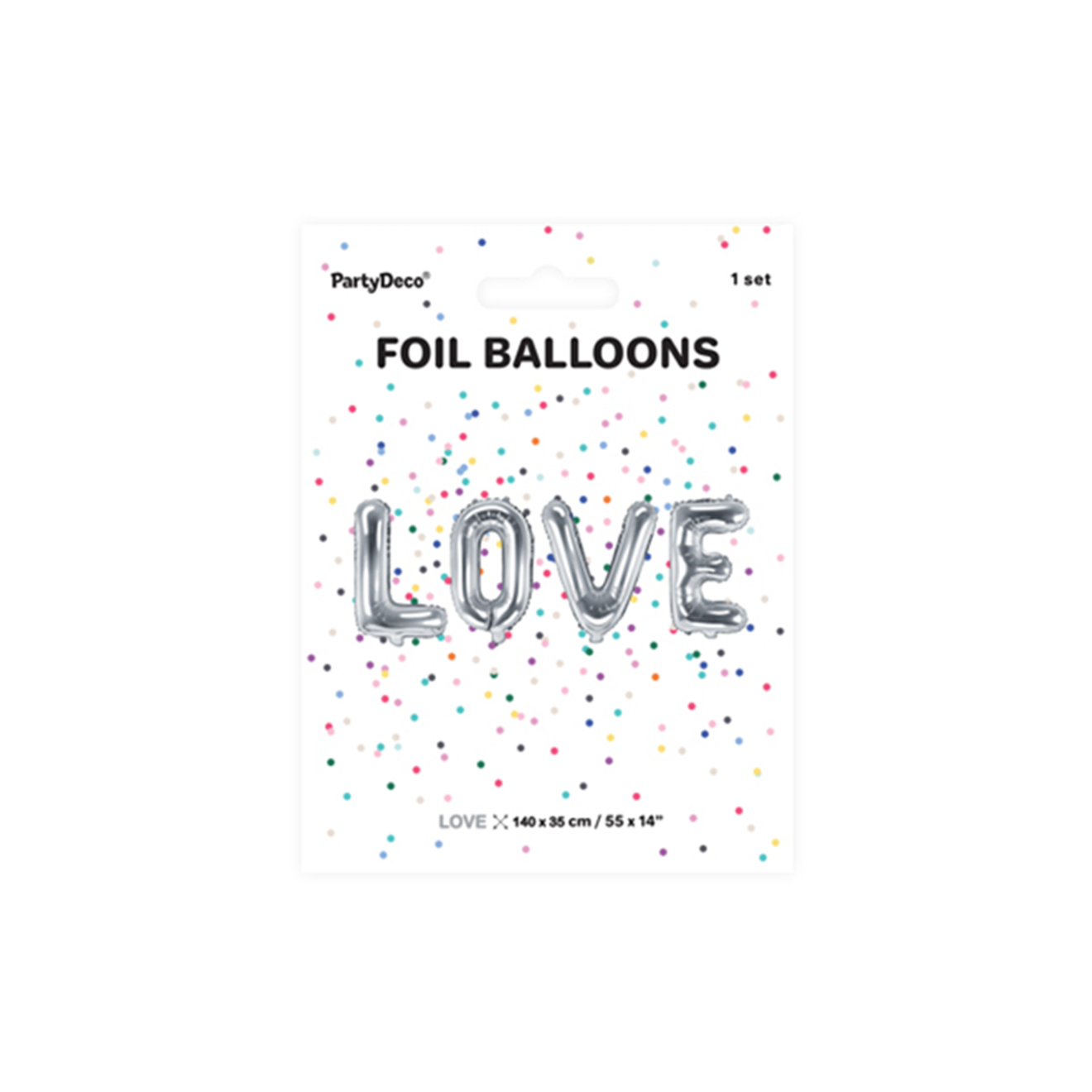 1 Ballon - Schriftzug - LOVE - Silber