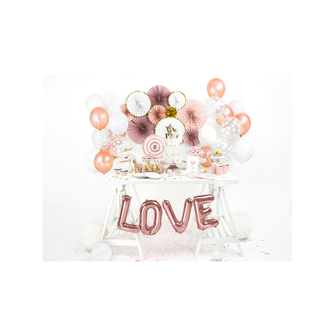 1 Ballon - Schriftzug - LOVE - RoseGold