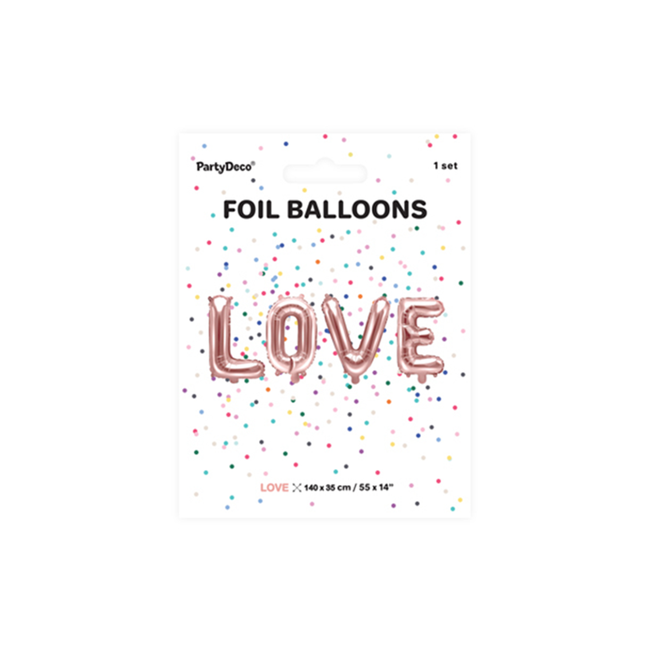 1 Ballon - Schriftzug - LOVE - RoseGold