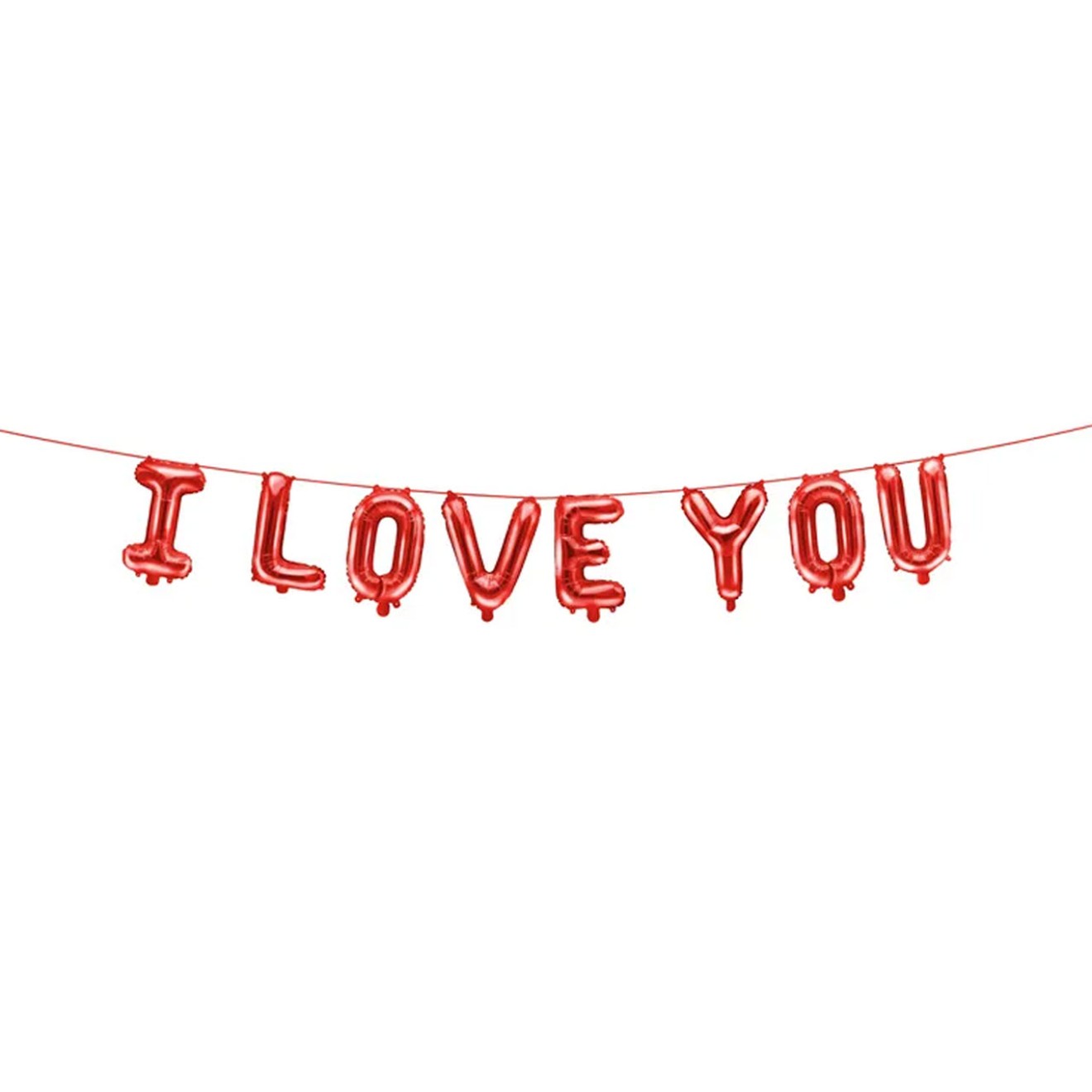 1 Ballon - Schriftzug - I LOVE YOU - Rot