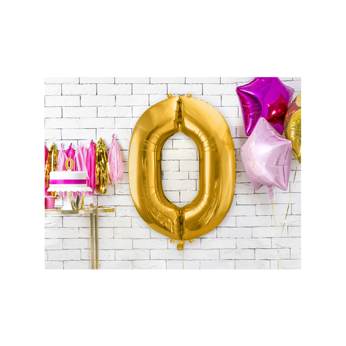 1 Ballon XXL - Zahl 0 - Gold