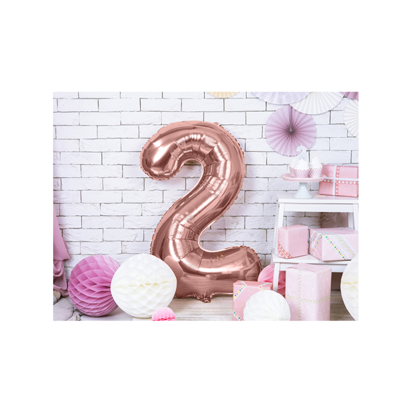 1 Ballon XXL - Zahl 2 - RoseGold