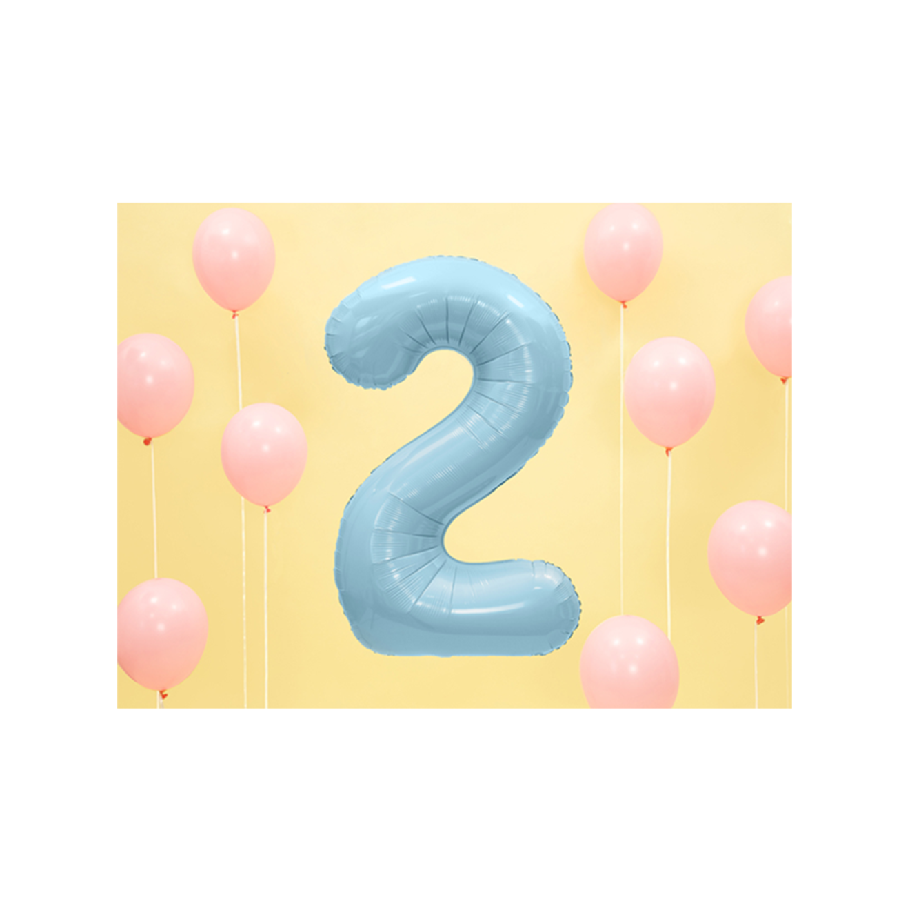 1 Ballon XXL - Zahl 2 - Hellblau