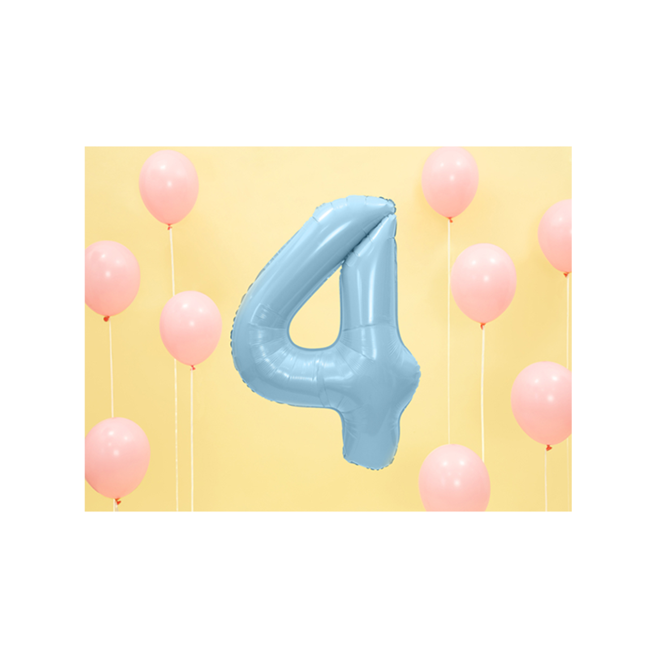 1 Ballon XXL - Zahl 4 - Hellblau
