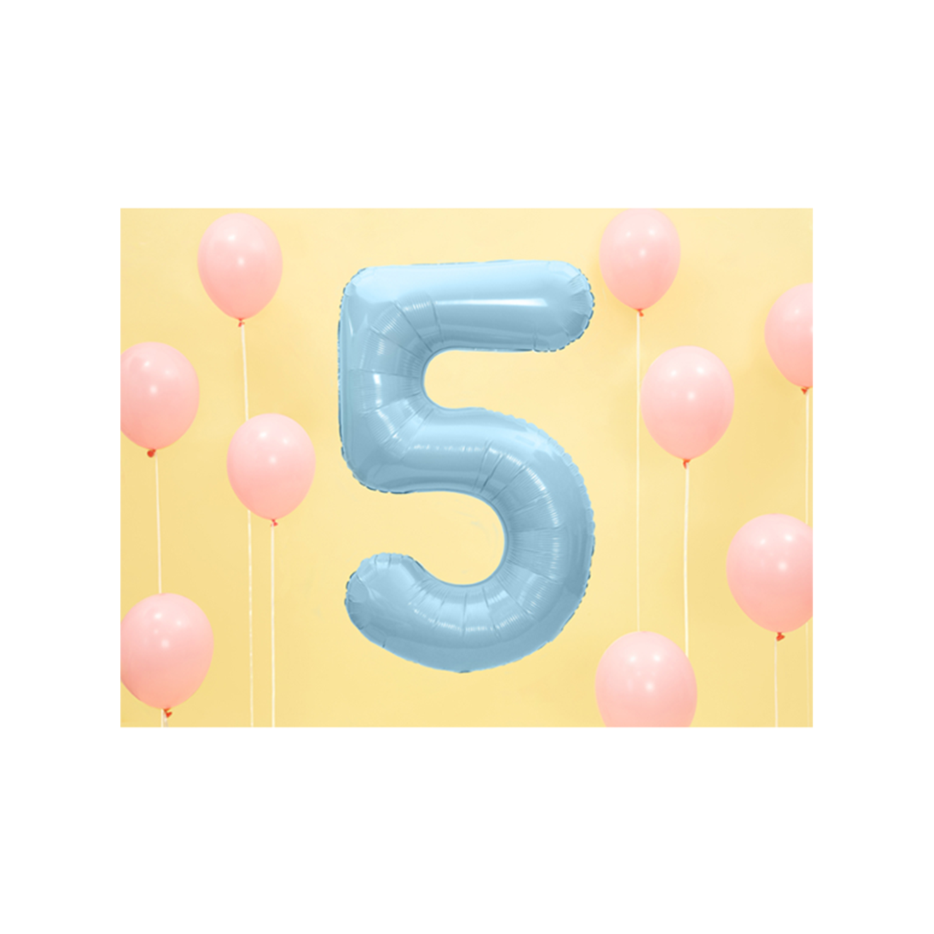1 Ballon XXL - Zahl 5 - Hellblau