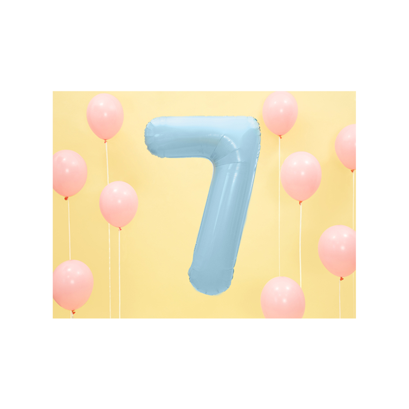 1 Ballon XXL - Zahl 7 - Hellblau
