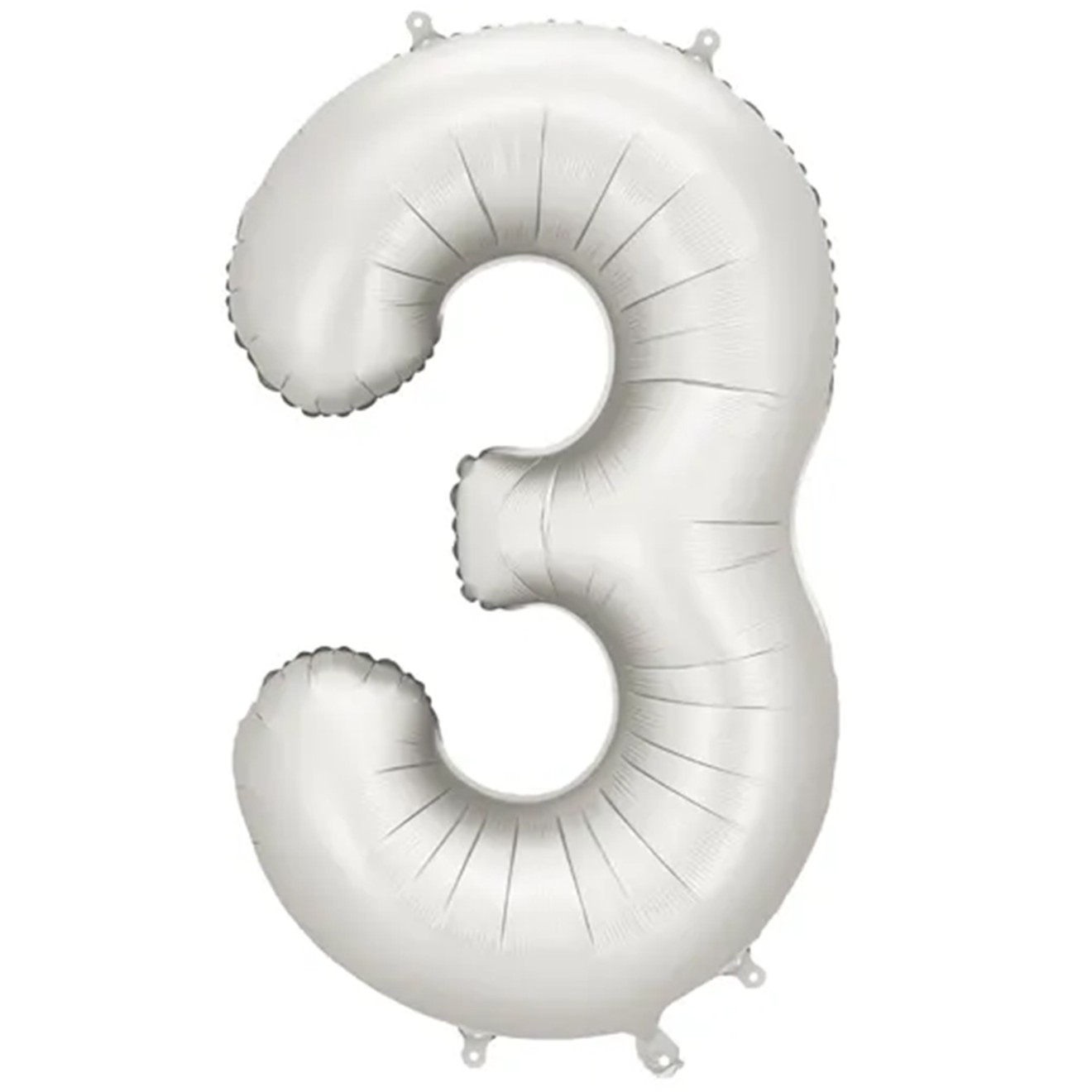 1 Ballon XXL - Zahl 3 - Silver