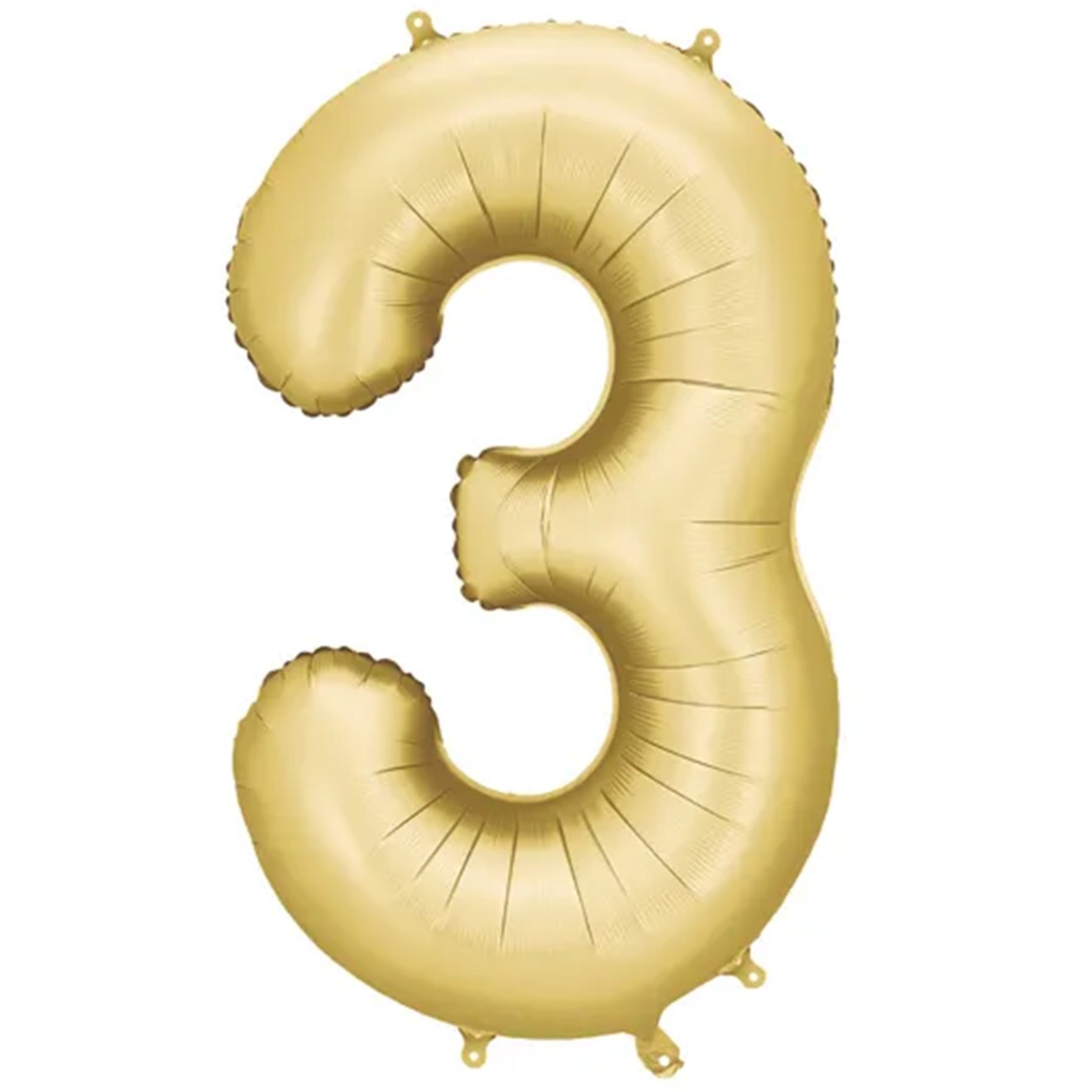 1 Ballon XXL - Zahl 3 - Gold