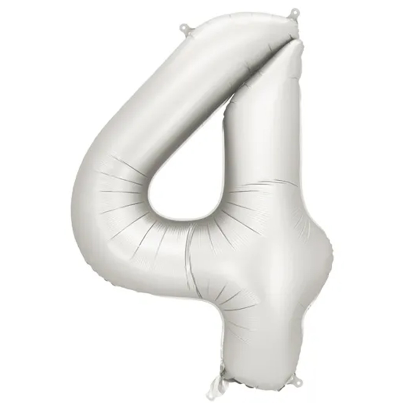 1 Ballon XXL - Zahl 4 - Silver