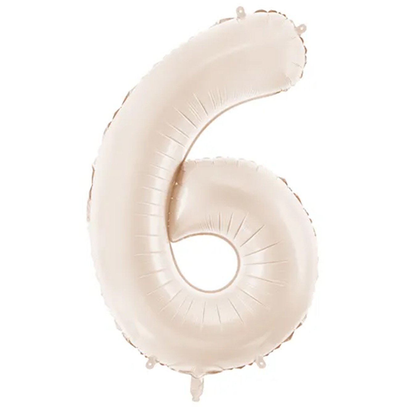 1 Ballon XXL - Zahl 6 - Light warm grey