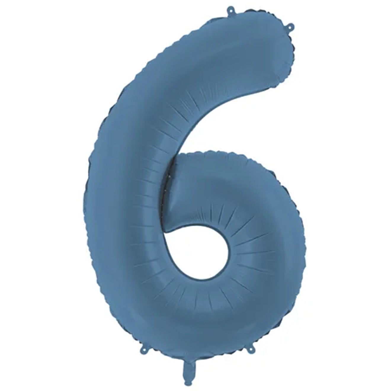 1 Ballon XXL - Zahl 6 - Misty Blue