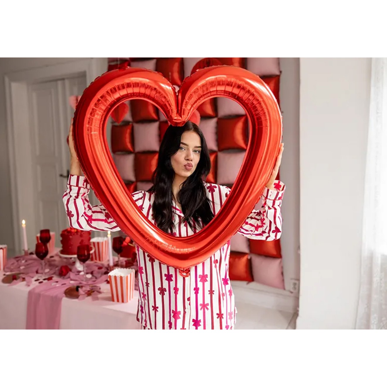 1 Ballon XXL - Herzrahmen Rot