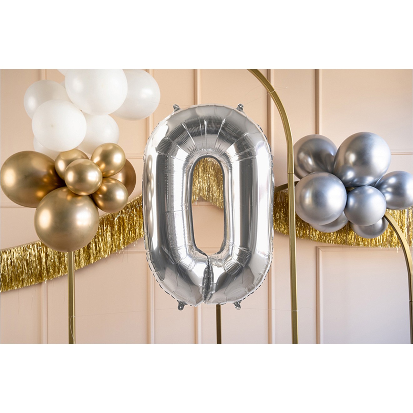 1 Balloon XL - Zahl 0 - Silber