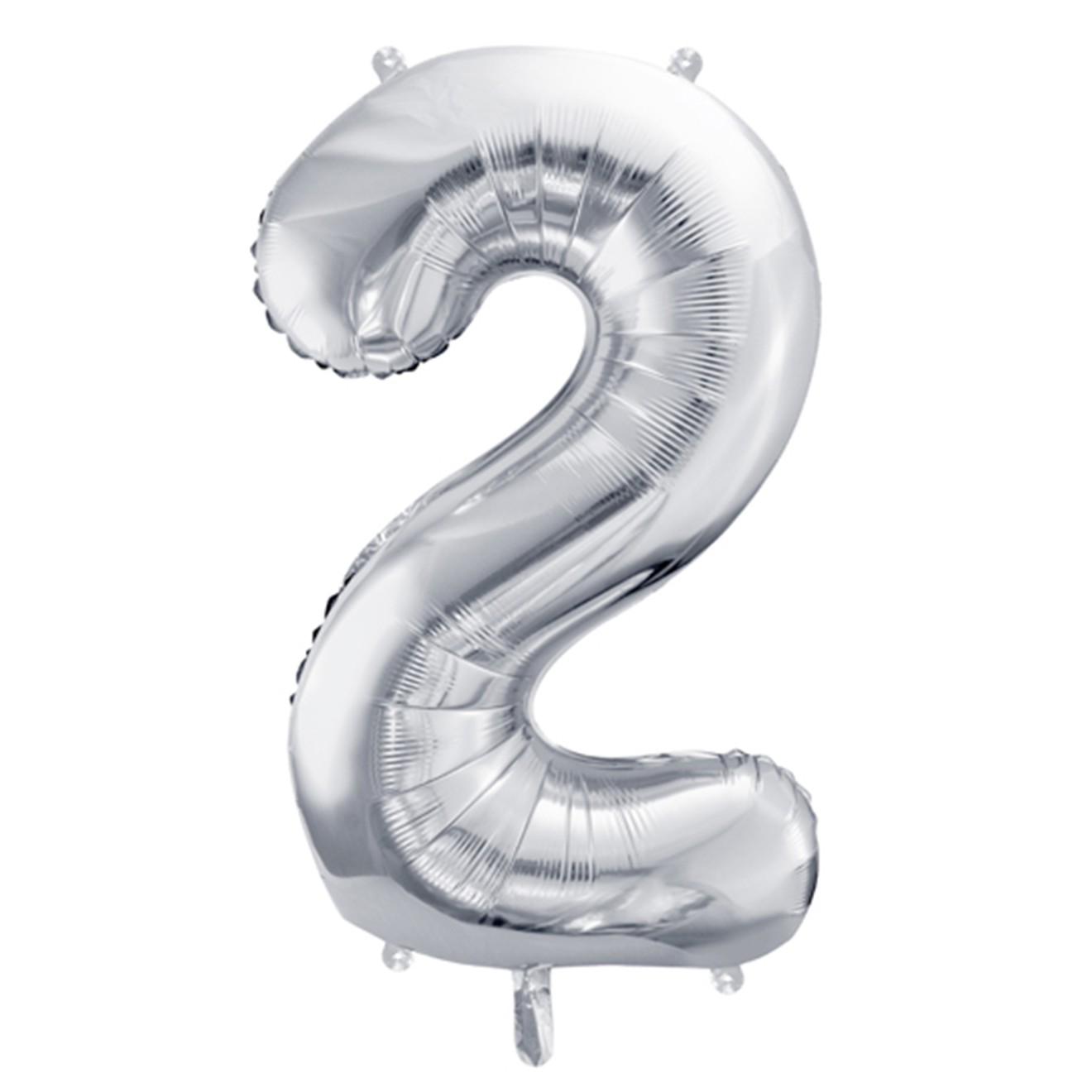1 Balloon XL - Zahl 2 - Silber