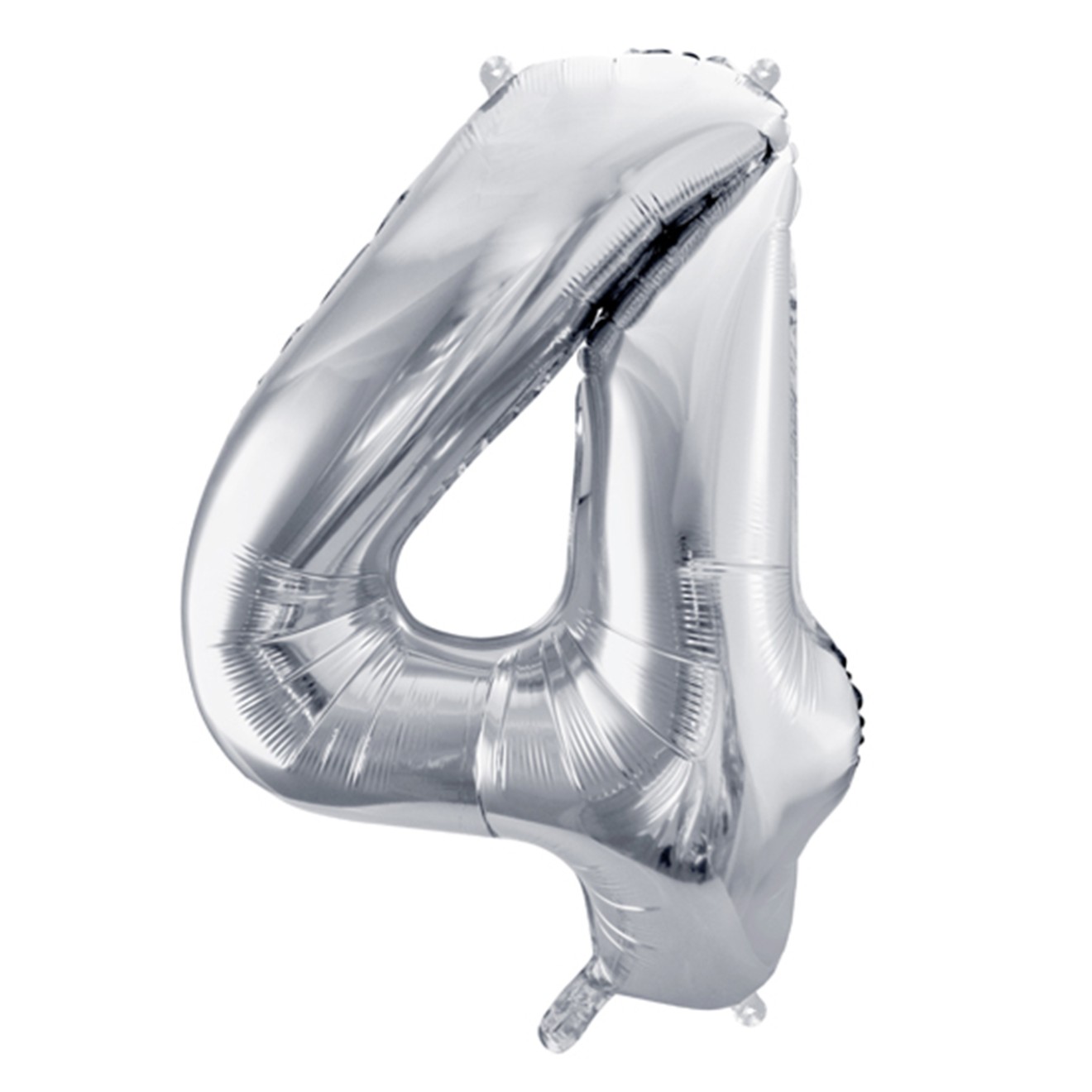 1 Balloon XL - Zahl 4 - Silber
