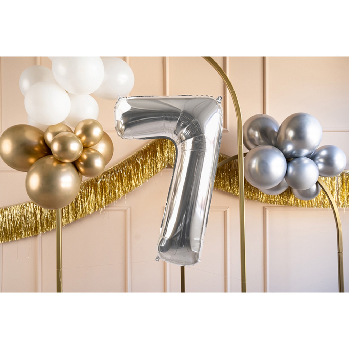 1 Balloon XL - Zahl 7 - Silber