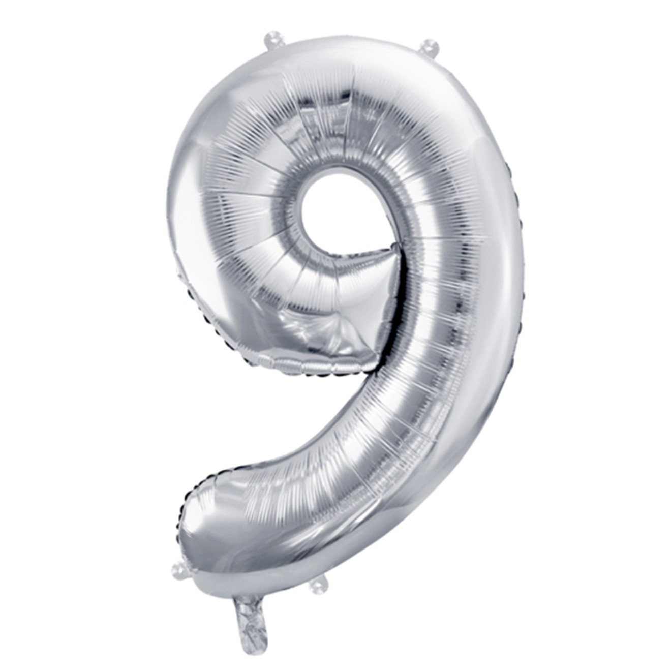 1 Balloon XL - Zahl 9 - Silber