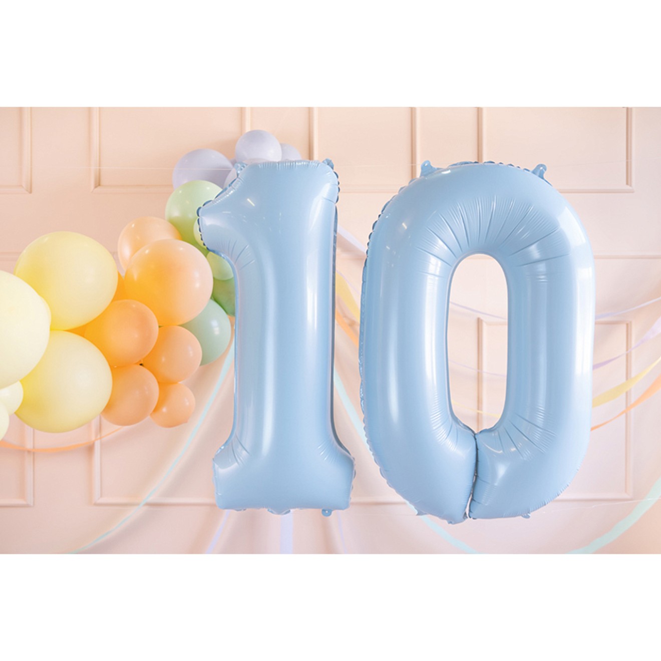 1 Balloon XL - Zahl 0 - Hellblau