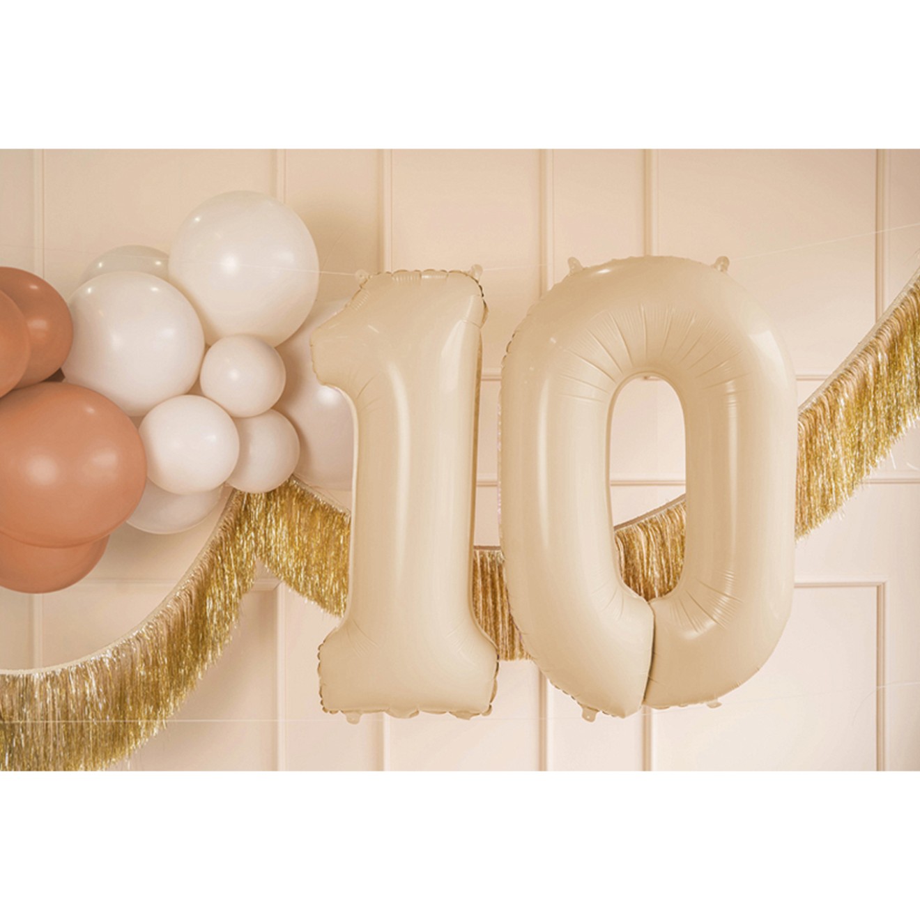 1 Balloon XL - Zahl 0 - Beige