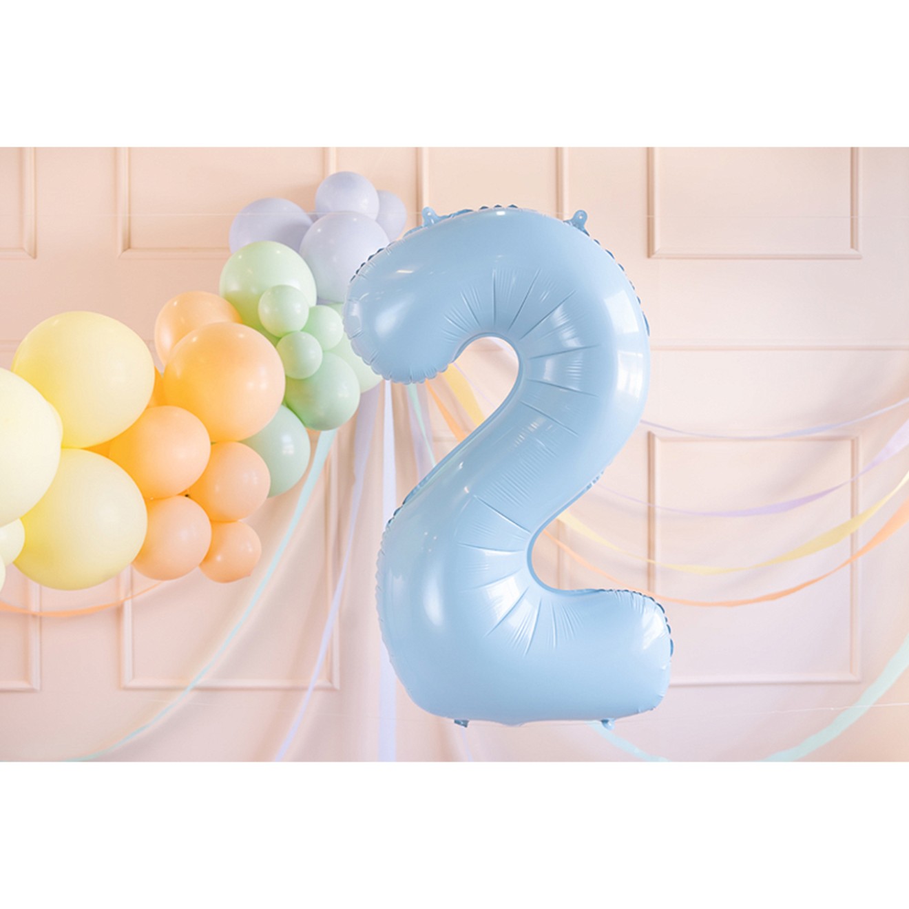 1 Balloon XL - Zahl 2 - Hellblau