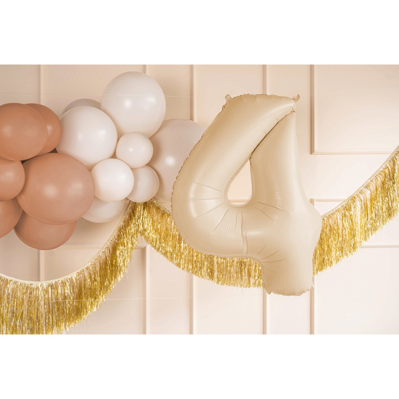 1 Balloon XL - Zahl 4 - Beige