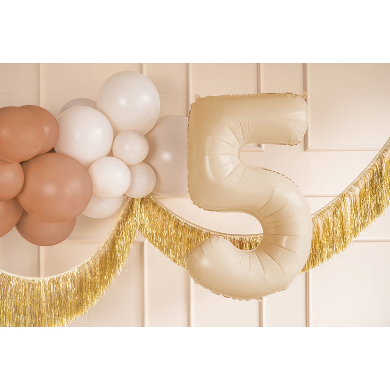 1 Balloon XL - Zahl 5 - Beige