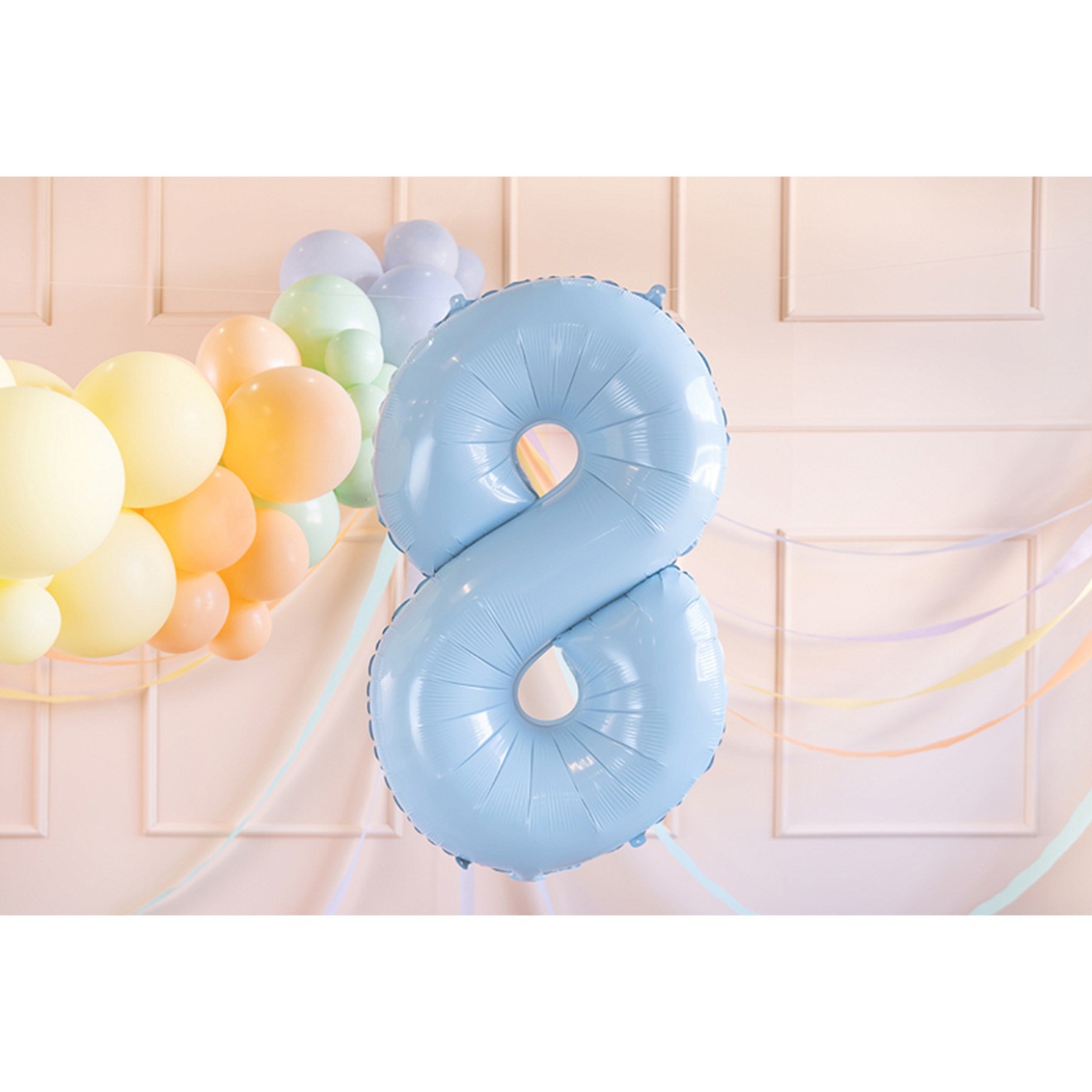 1 Balloon XL - Zahl 8 - Hellblau