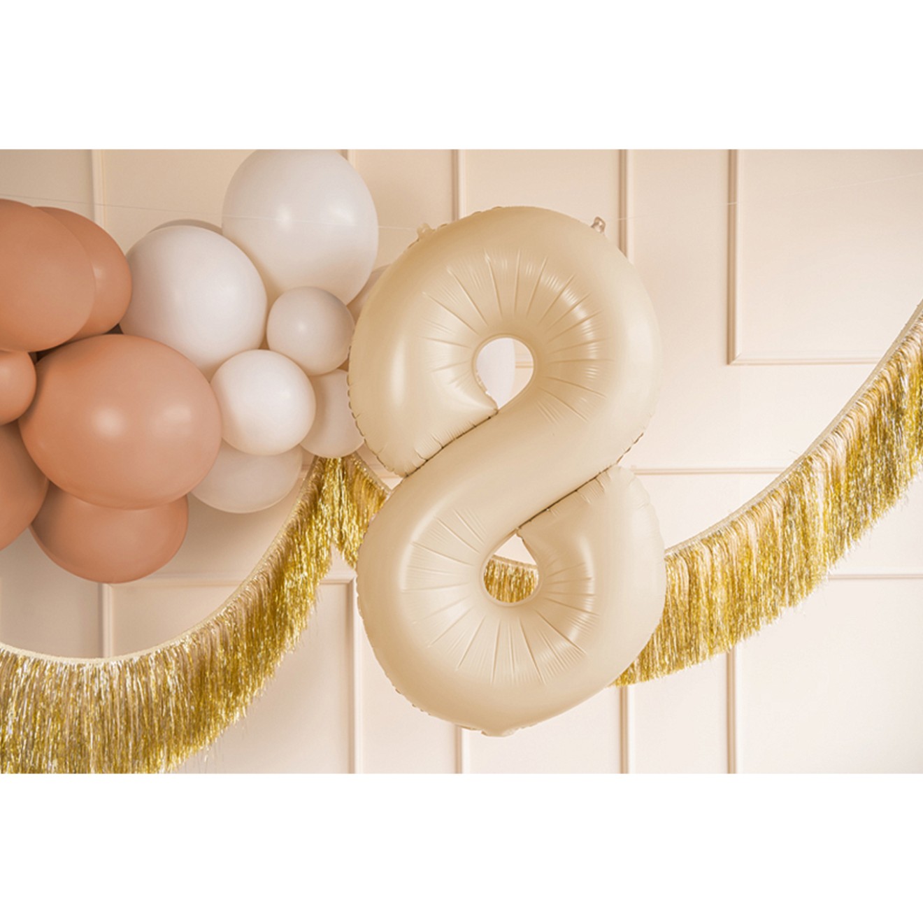 1 Balloon XL - Zahl 8 - Beige