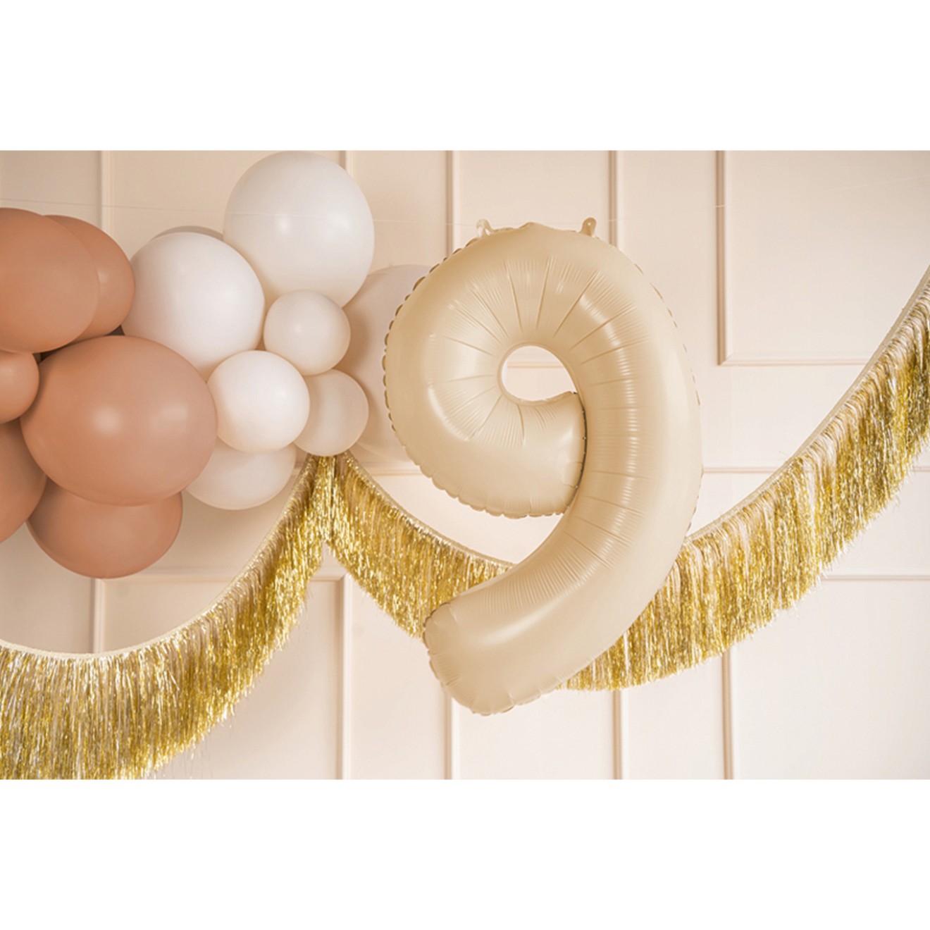 1 Balloon XL - Zahl 9 - Beige