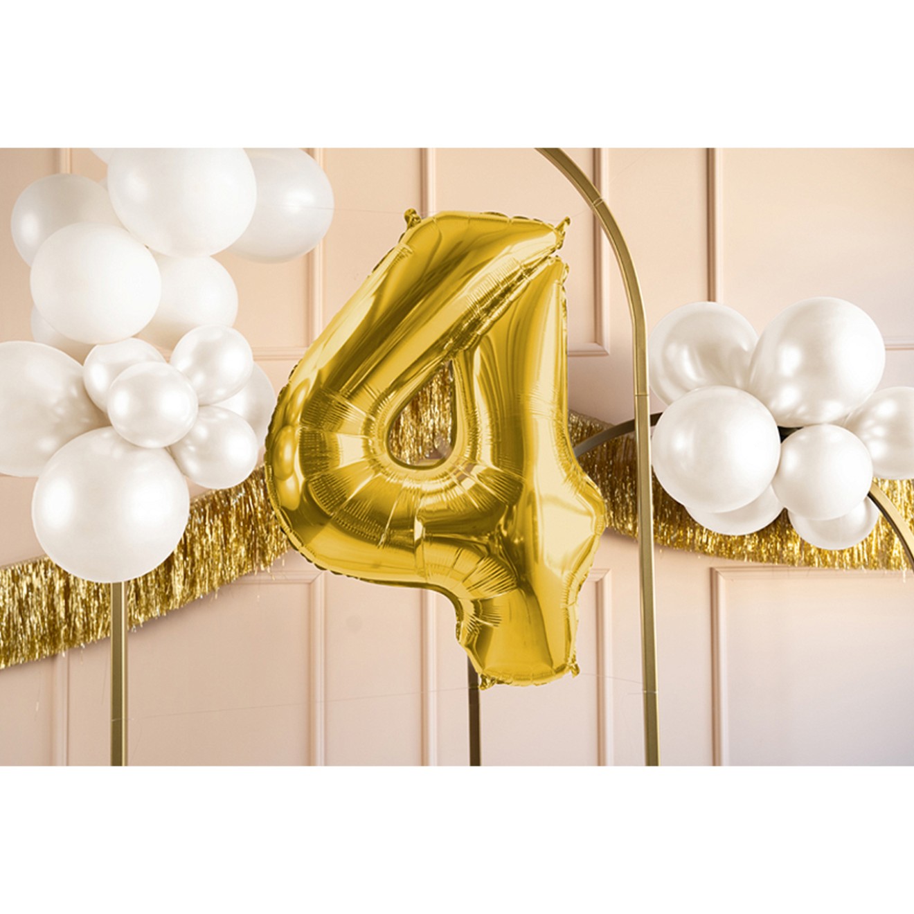 1 Balloon XL - Zahl 4 - Gold