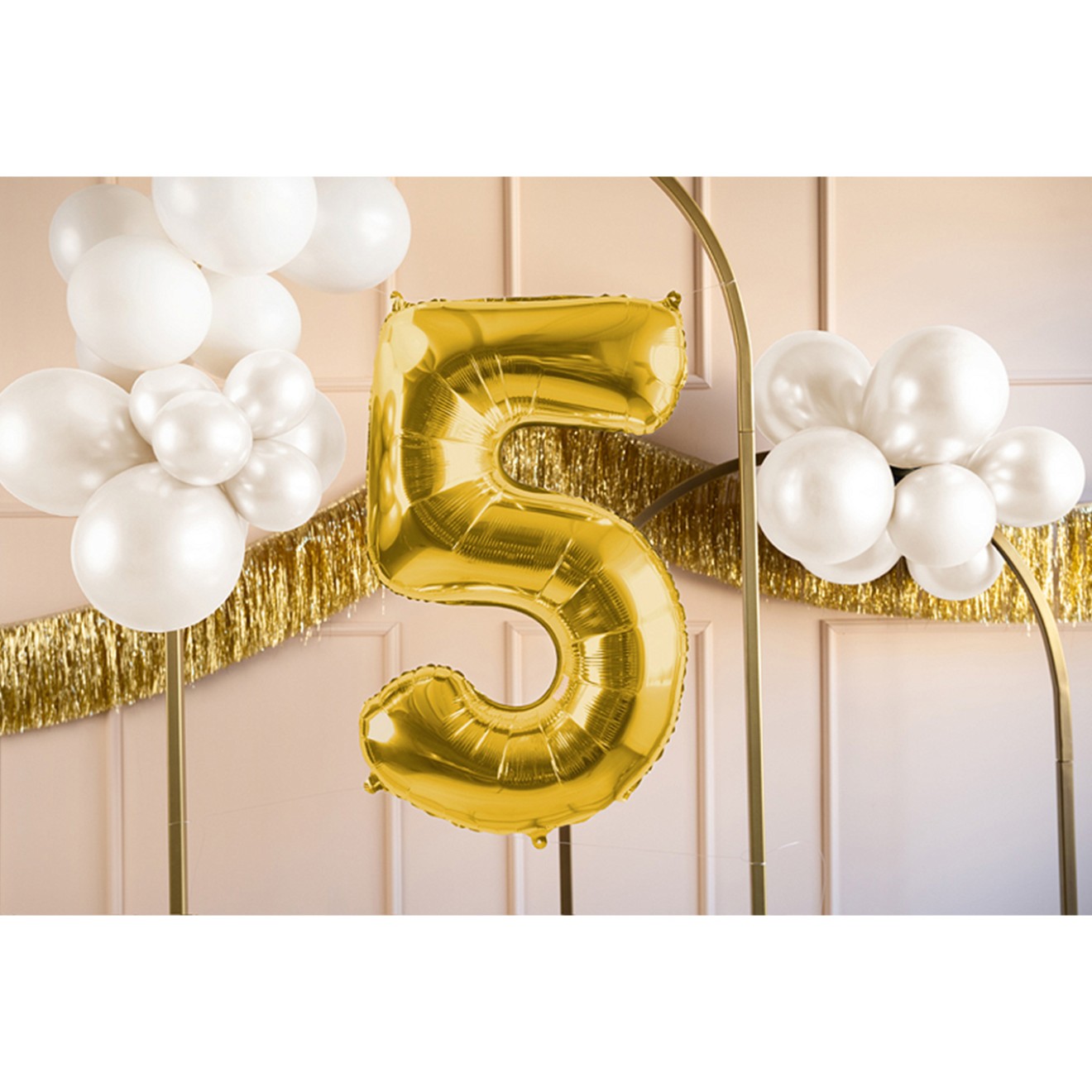 1 Balloon XL - Zahl 5 - Gold