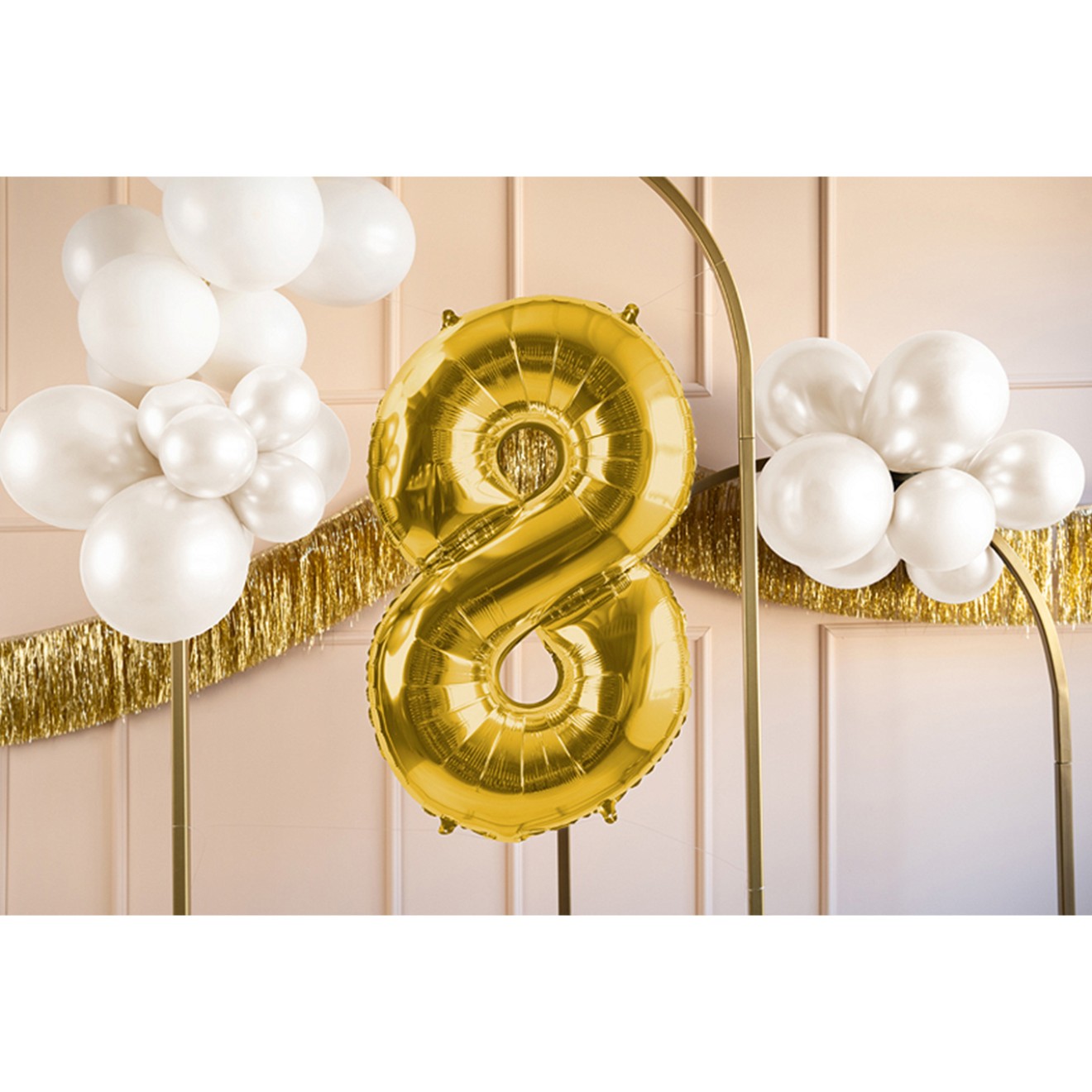 1 Balloon XL - Zahl 8 - Gold